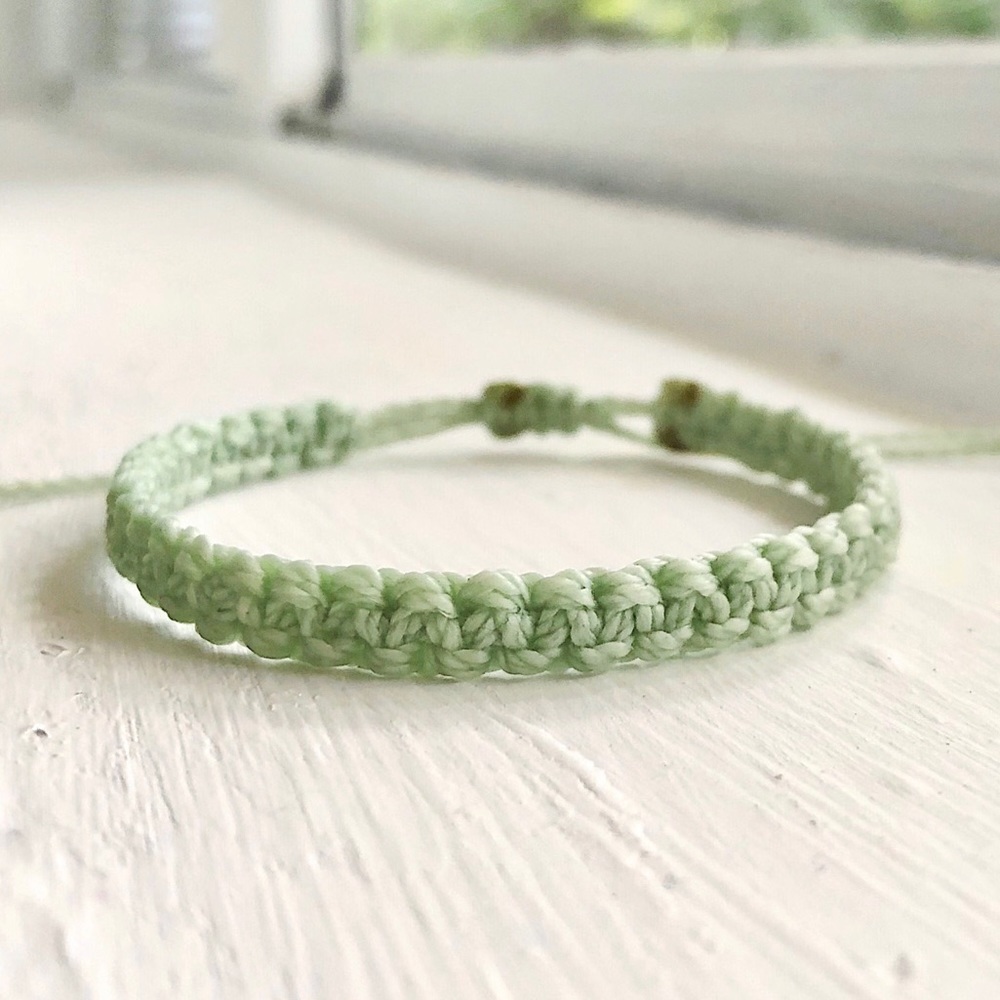 Sage Square-knot Macrame Bracelet